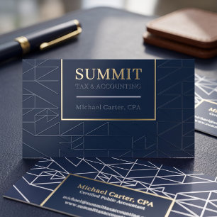 Modern Geometric Professional Design Foil Spot Gloss Business Cards