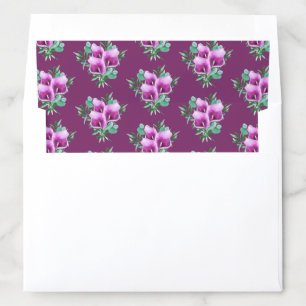 Modern Geometric Purple Calla Lily Wedding Envelope Liner
