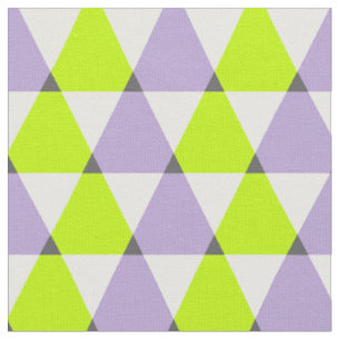 Modern Geometric Purple Green Triangles Pattern Fabric