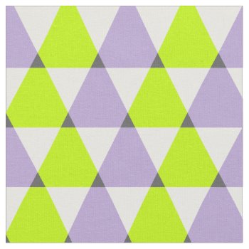 Modern Geometric Purple Green Triangles Pattern Fabric by VintageDesignsShop at Zazzle