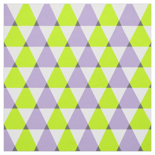 Modern Geometric Purple Green Triangles Pattern Fabric