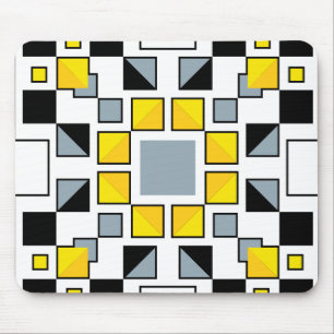 Modern Geometric Quilt Pattern Art  Mouse Pad