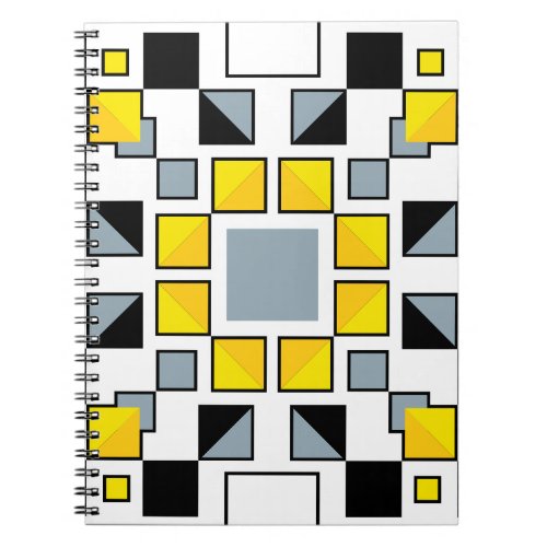 Modern Geometric Quilt Pattern Art  Notebook