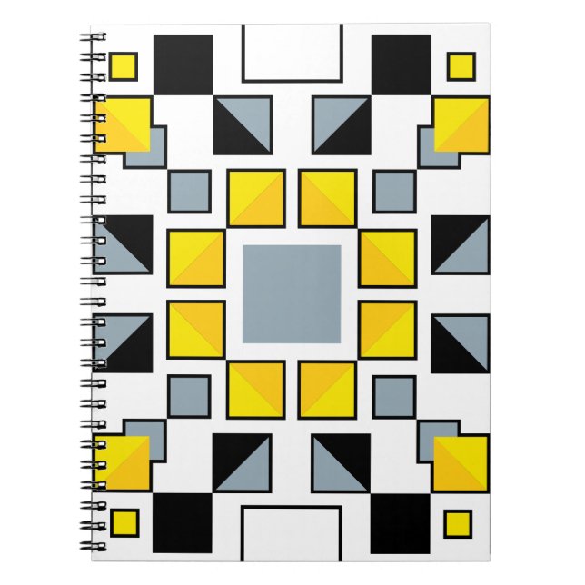 Modern Geometric Quilt Pattern Art  Notebook (Front)