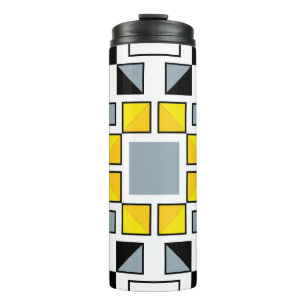 Modern Geometric Quilt Pattern Art Thermal Tumbler