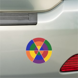 Modern Geometric Rainbow Circle LGBT Pride Car Magnet
