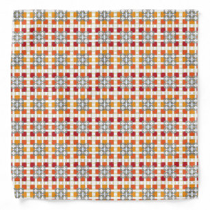 Modern geometric red Amber squares pattern Bandana
