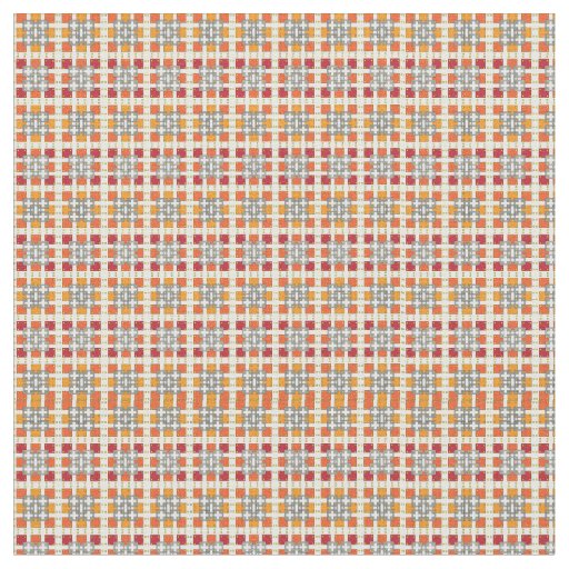 Modern geometric red Amber squares pattern Fabric