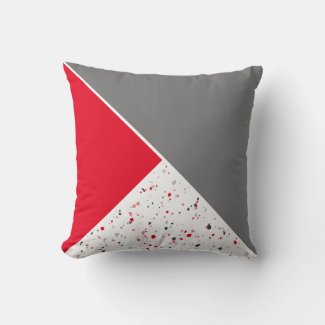 Modern Geometric Red Grey Terrazzo