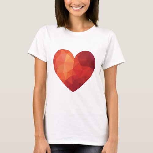 Modern geometric red heart T_Shirt