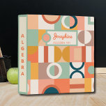 Modern Geometric Retro Colorful Custom School 3 Ring Binder<br><div class="desc">Add a pop of color and a touch of retro charm to your daily organization with our Modern Geometric Retro Colorful Custom School 3-ring binder. This binder combines a modern geometric pattern with a palette of bold, vibrant colors, resulting in a truly eye-catching accessory. Whether you're a student, an artist,...</div>