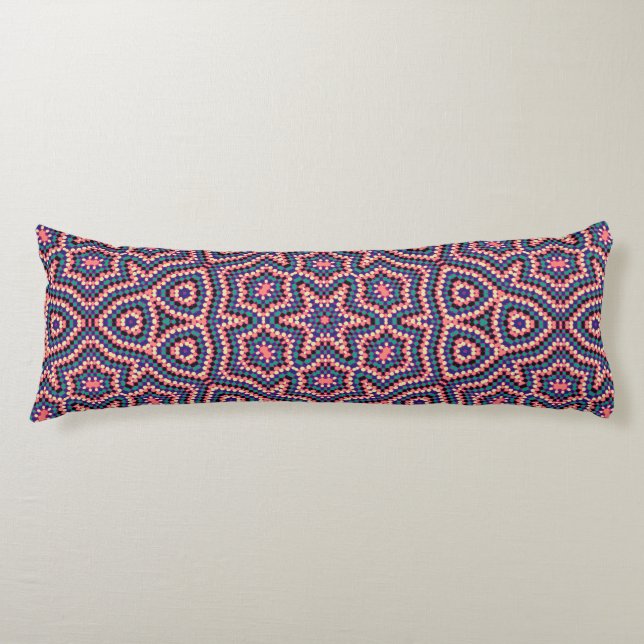 Modern Geometric Retro Dot Pattern #3 Body Pillow (Front)