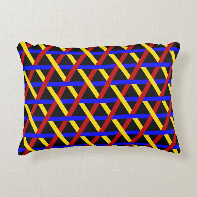 Modern Geometric Retro Hexagons Pattern Accent Pillow (Front)