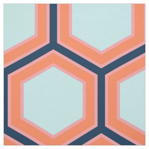 Modern Geometric Retro HoneyComb Pattern #2 Fabric