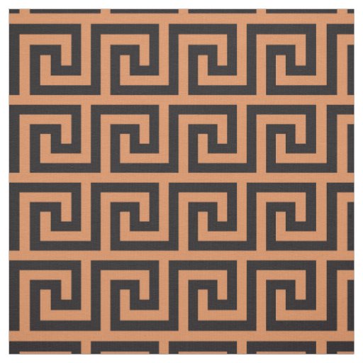 Modern Geometric Retro Meander Pattern Fabric