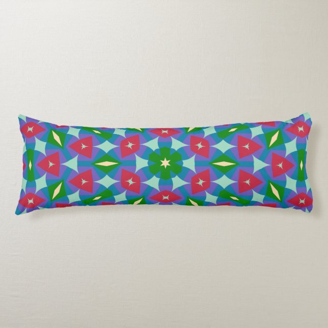 Modern Geometric Retro Pattern #2 Body Pillow (Front)