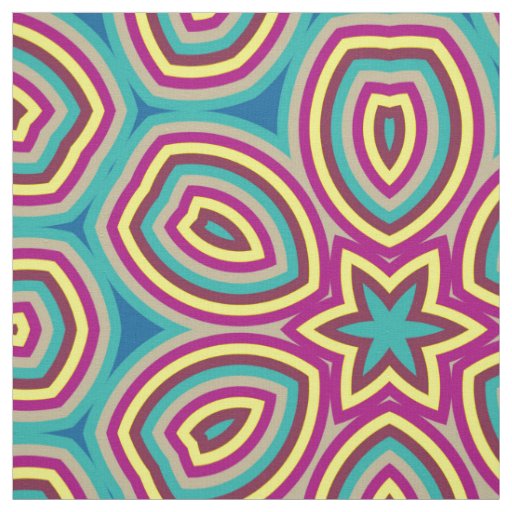 Modern Geometric Retro Pattern #3 Fabric