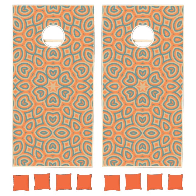 Modern Geometric Retro Pattern Cornhole Set (Set)
