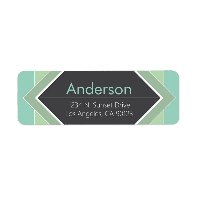 Modern Geometric Return Address  Label (Front)