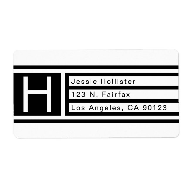 Modern Geometric Return Address Label (Front)