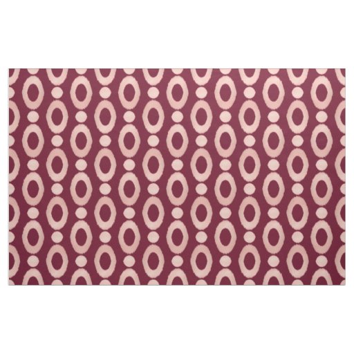 Modern Geometric Rose Gold Burgundy Red Ikat Print Fabric