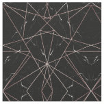 Modern Geometric Rose Gold Marble Triangles Fabric