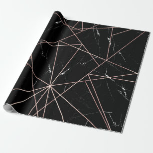 Wrapping paper geometric matte gray - rose gold 200x70 cm