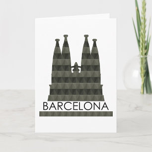 Modern Geometric Sagrada Familia Barcelona Skyline Card
