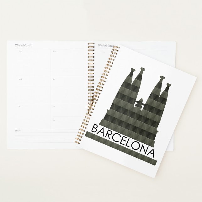 Modern Geometric Sagrada Familia Barcelona Skyline Planner (Creator Uploaded)