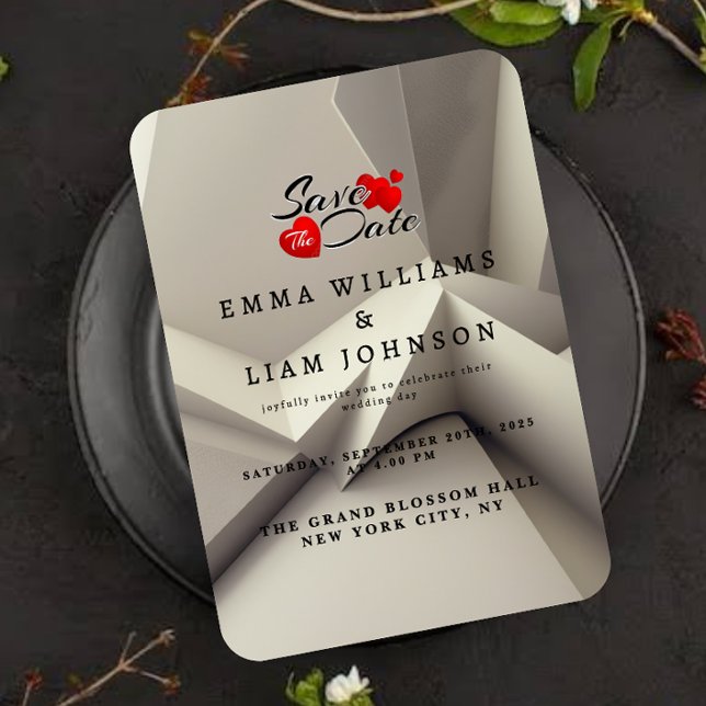 Modern Geometric Save the Date Card – Minimalist  (Creator Uploaded)