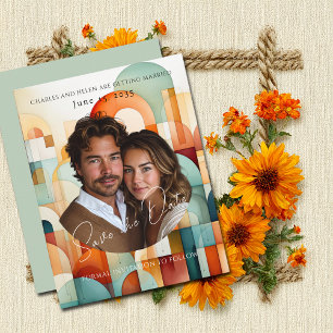 Modern Geometric Save the Date, Photo Magnet Date