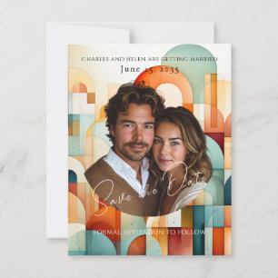 Modern Geometric Save the Date, Photo Magnet Save The Date
