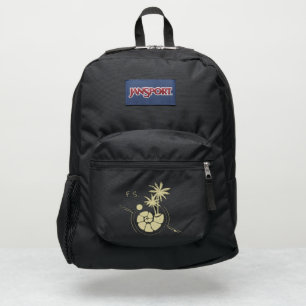 Modern Geometric Sea Shell Palm Tree Monogram JanSport Backpack