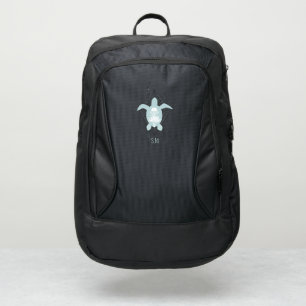 Modern Geometric Sea Turtle Monogram Port Authority® Backpack