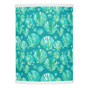 Modern Geometric Seashells, Aqua and Turquoise Lamp Shade