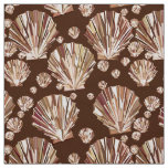 Modern Geometric Seashells, Tan and Dark Brown Fabric