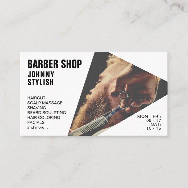 Modern geometric shape image business card (Front)