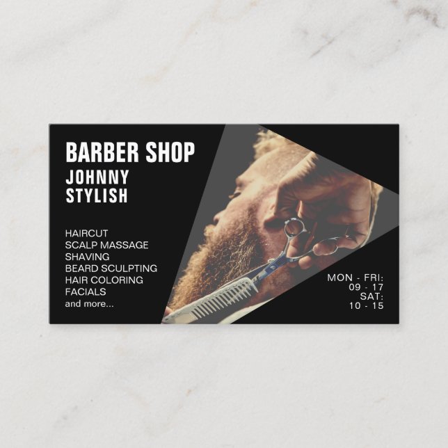 Modern geometric shape image business card (Front)