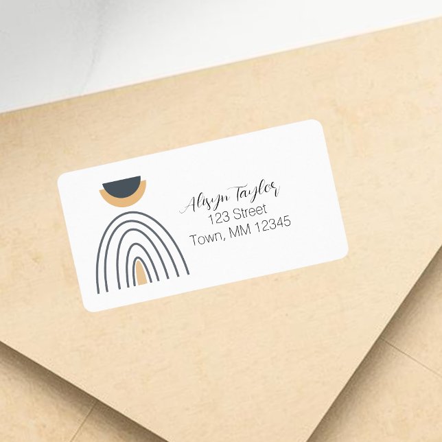 Modern Geometric Shape Return Address Label (Modern Abstract Geometric Minimalist Address Label)
