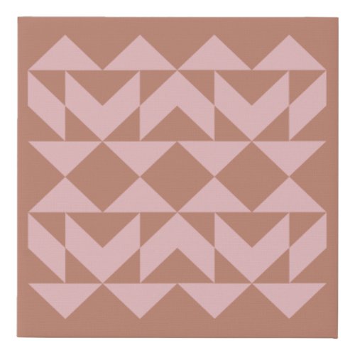 Modern Geometric Shapes Art  Blush and Terracotta Faux Canvas Print