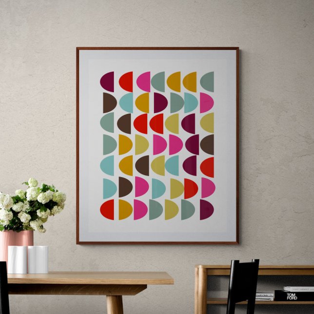 Modern Geometric Shapes Art in Earthy Autumn  Poster (Creator Uploaded)