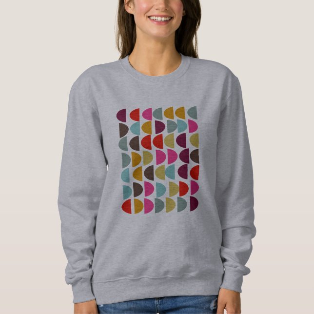 Modern Geometric Shapes Art in Earthy Autumn Sweatshirt (Front)