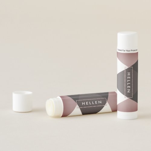 Modern Geometric Shapes Composition Monogram Lip Balm