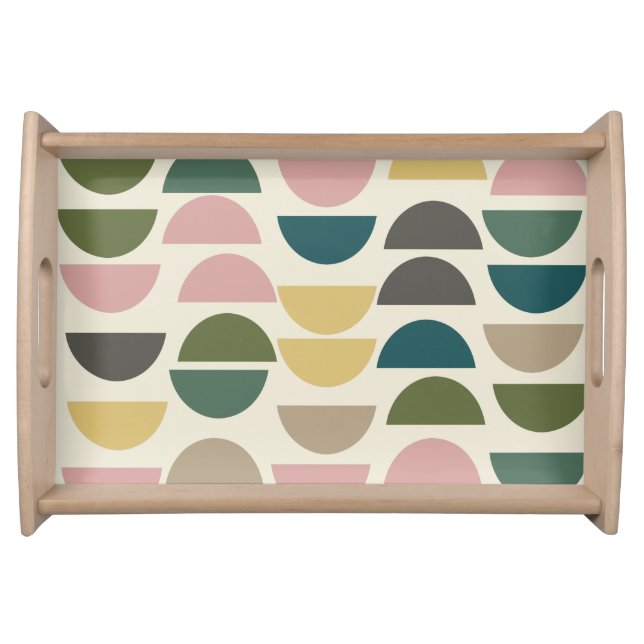 Modern Geometric Shapes in Earthy Pastels Serving Tray (Front)