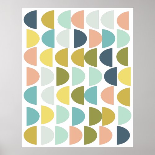 Modern Geometric Shapes in Pastel Earth Tones Poster
