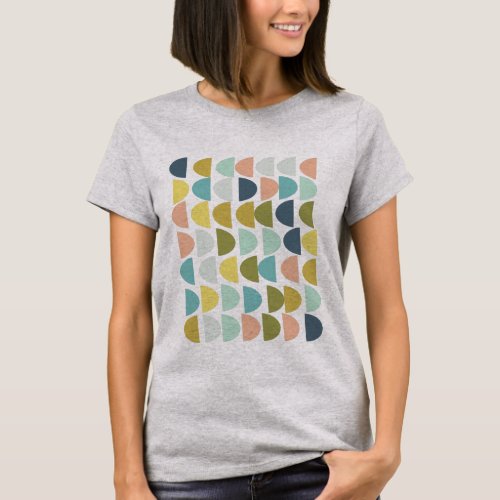 Modern Geometric Shapes in Pretty Color Graphic T_Shirt