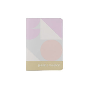 Modern Geometric Shapes Pastel Personalized Passport Holder