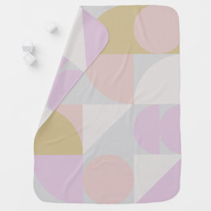 Modern Geometric Shapes Pattern in Winter Pastels Baby Blanket