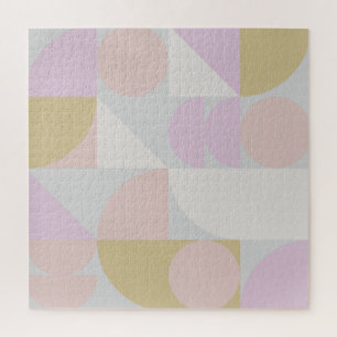 Modern Geometric Shapes Pattern in Winter Pastels Jigsaw Puzzle