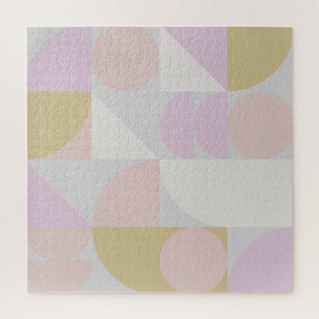 Modern Geometric Shapes Pattern in Winter Pastels Jigsaw Puzzle (Vertical)